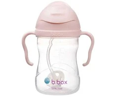 B.BOX BB200211 Vandens butelis su šiaudeliu 240 ml rožiniai skaistalai
