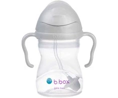 B.BOX - Gertuvė su šiaudeliu 240ml, pilkas