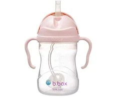 B.BOX BB200211 Vandens butelis su šiaudeliu 240 ml rožiniai skaistalai