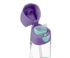 B.BOX BB500303 Tritan buteliukas su šiaudeliu 450 ml Lilac Pop