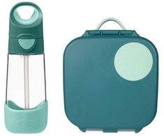B.box Mini Lunchbox - indas śniadaniowy vaikams 1l , komplektas su butelką | Emerald