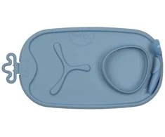 B.BOX BB101308 Roll+go suvyniojamas kilimėlis, skirtas mokytis savarankiškai maitintis mėlynas