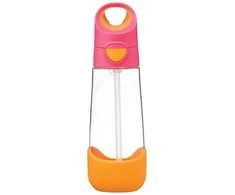 B.BOX BB00221 Tritan vandens butelis su šiaudeliu 600 ml braškių kokteilis