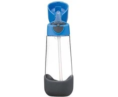 B.BOX BB00224 Tritan vandens butelis su šiaudeliu 600 ml mėlynas skalūnas