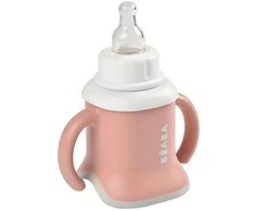 Beaba 3in1 mokomasis puodelis, spalva: old pink