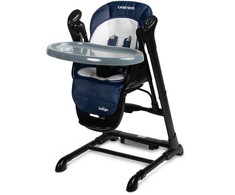 Caretero Maitinimo kėdutė - kūdikio sūpynės Indigo 2in1, juoda/tamsiai mėlyna