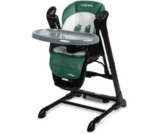 Caretero Maitinimo kėdutė - kūdikio sūpynės Indigo 2in1, juoda/žalia