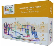 Cleverclixx - Didelė lenktynių trasa (pastelinės spalvos) - 80 detalių