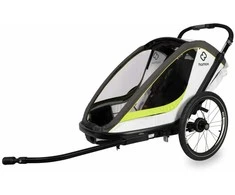Hamax Breeze One - vienvietė 2in1 dviračio priekaba vienam vaikui | Balta/Žalia