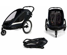 Hamax Breeze Twin - 2in1 dviračio priekaba dviem vaikams | Navy/Kreminis