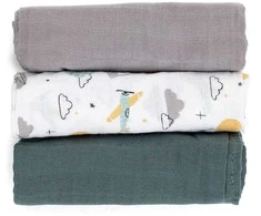 Petite&amp;Mars Moussy - bambukinės sauskelnės, rinkinys iš 3 | Pilka
