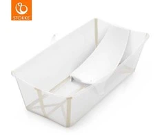 Stokke Flexi Bath - sulankstoma vaikiška vonia su įdėklu | Smėlio smėlio spalvos