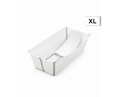 Stokke Flexi Bath - X-Large sulankstoma kūdikio vonelė, komplektas su įdėklu | Balta Pilka