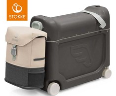 Stokke JetKids - komplektas kelioninis BedBox + Crew Backpack | Midnight Pilkas