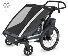 Thule Chariot Cross 2 Dviguba dviračio priekaba | G3 tamsus skalūnas