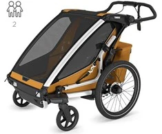 Thule Chariot Sport 2 Dviguba dviračio priekaba | G3 natūralus auksas