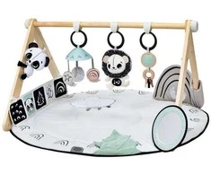 Tiny Love Decor Baby Gym Su mediniu stovu juoda-balta