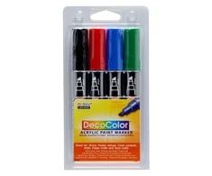 Marvy Uchida Akriliniai markeriai "Marvy Decocolor Acrylic" #315-4A Primary. 4 vnt