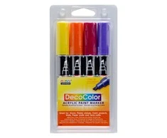 Marvy Uchida Akriliniai markeriai "Marvy Decocolor Acrylic" #315-4E Bright. 4 vnt