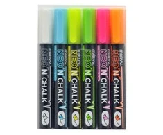 Marvy Uchida Kreidiniai markeriai Marvy Neon`n Chalk Marker #490-6C neoniniai 6 vnt.