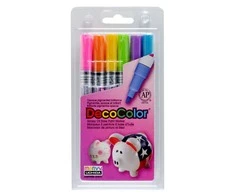 Marvy Uchida Markeriai įvairių paviršių dekoravimui Marvy Decocolor Paint Marker Fine #200-6C Hot Colors. 6vnt.