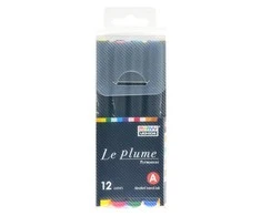 Marvy Uchida Permanentiniai markeriai teptukiniu antgaliu "Le Plume Permanent" #3000-12A 12 vnt.