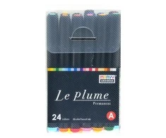 Marvy Uchida Permanentiniai markeriai teptukiniu antgaliu "Le Plume Permanent" #3000-24A 24 vnt.