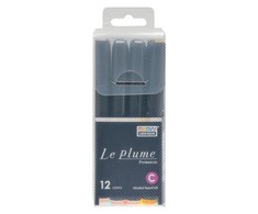 Marvy Uchida Permanentiniai markeriai teptukiniu antgaliu "Le Plume Permanent" #3000-12C 12 vnt.
