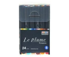 Marvy Uchida Permanentiniai markeriai teptukiniu antgaliu "Le Plume Permanent" #3000-24B 24 vnt.