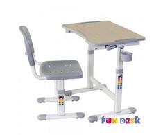 Augantis vaikiškas stalas ir kėdė FunDesk Piccolino, pilkos/baltos/ąžuolo spalvos