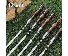 Bbq Expert Iešmų šašlykams su medine rankena 55cm komplektas (12vnt)
