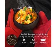 Bbq Expert Karščiui atsparios pirštinės griliui ir mangalui (natūralios verstos odos) 2 vnt.