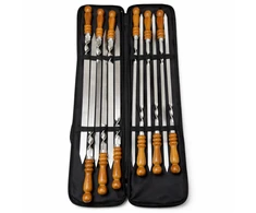 Bbq Expert Nerūdijančio plieno iešmų rinkinys (550×20×3 mm ir 550×12×3 mm) su dėklu, 12 vnt.
