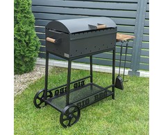 Bbq Expert Šašlykinė 104x47x92 cm, su lentyna ir ratukais, metalo storis 4mm