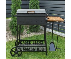 Bbq Expert Šašlykinė 88x47x92 cm, su lentyna ir ratukais, metalo storis 3mm