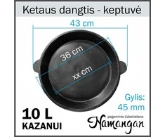 Namangan Dangtis / keptuvė iš ketaus 10l Užbekiškam kazanui