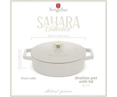 Berlinger Haus Emaliuotas ketaus puodas su dangčiu, 2.57 L, 26x7.5 cm | Sahara Collection BH-6530