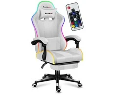 Žaidimų kėdė Huzaro Force 4.7 RGB, Baltos spalvos