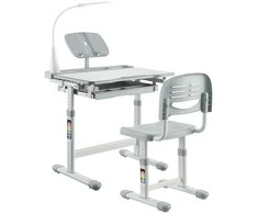 Fundesk Augantis vaikiškas stalas ir kėdė «Ergonomica Pilkas»