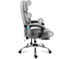 Biuro kėdė „Mark Adler Boss 6.0 Pilkas“, masažinė, pilka