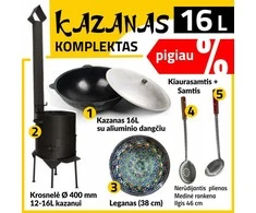 Rištan Komplektas: Krosnelė 3mm - Kazanas 16L - Leganas - Samtis - Kiaurasamtis