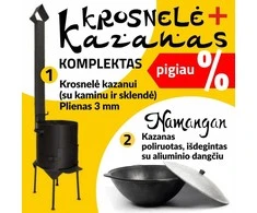 Namangan Komplektas: Krosnelė kazanui 3mm + Uzbekiškas kazanas 12L