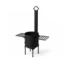 Kazan Mangal Krosnelė kazanui 8-12L / skersmuo 36cm / plienas 3mm / su lentynomis