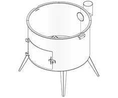 Kazan Mangal Krosnelė kazanui 80-110L / skersmuo 80cm / plienas 3mm