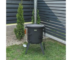 Kazan Mangal Krosnelė Premium su lentynomis 12-16L kazanui / skersmuo 40cm / plienas 3mm