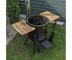 Kazan Mangal Krosnelė su lentynomis 22L kazanui / skersmuo 50cm / plienas 3mm