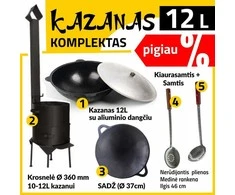 Namangan Krosnelės 10-12L Komplektas: Kazanas 12L - Sadž Ø37cm - Samtis - Kiaurasamtis