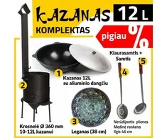 Rištan Krosnelės 10-12L Komplektas: Kazanas 12L - Leganas - Samtis - Kiaurasamtis