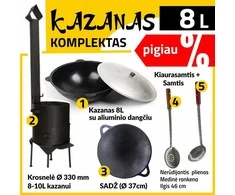 Namangan Krosnelės 8-10L Komplektas: Kazanas 8L - Sadž Ø37cm - Samtis - Kiaurasamtis