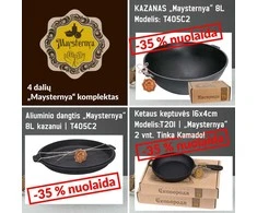 Kazanas 8L ir 2-jų keptuvių „Maysternya“ komplektas (4 dalių)